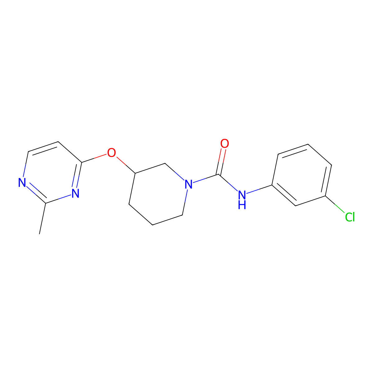 N-(3-chlorophenyl)-3-((2-methylpyrimidin-4-yl)oxy)piperidine-1-carboxamide molecular structure, CAS 2034575-83-0