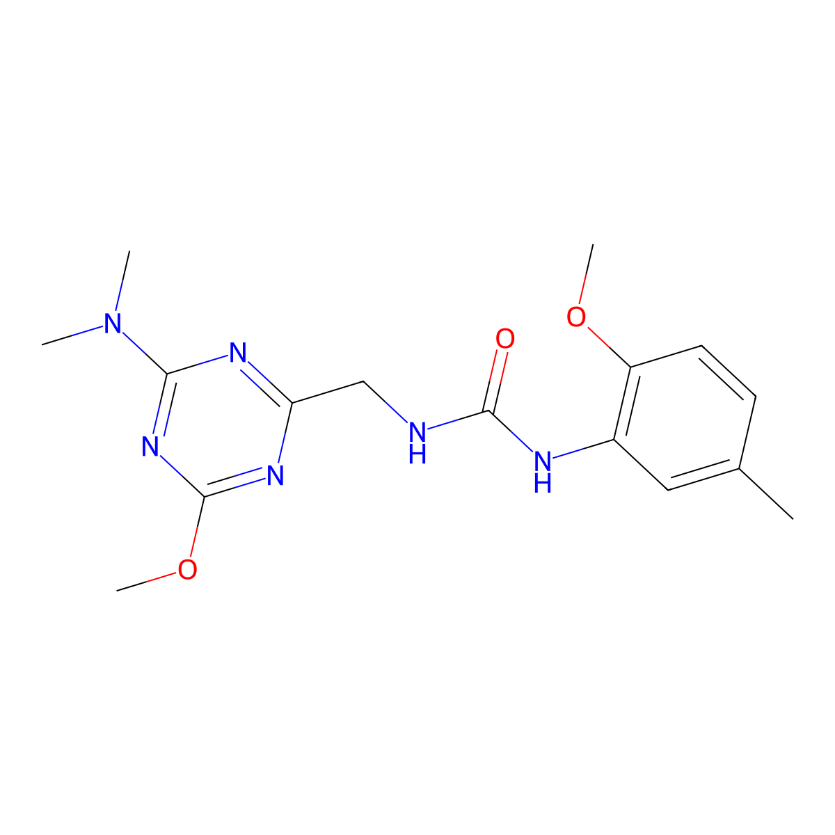 1-((4-(Dimethylamino)-6-methoxy-1,3,5-triazin-2-yl)methyl)-3-(2-methoxy-5-methylphenyl)urea molecular structure, CAS 2034575-84-1