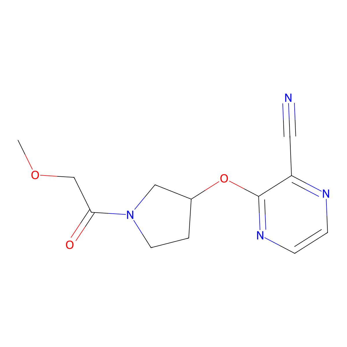 3-{[1-(2-Methoxyacetyl)pyrrolidin-3-yl]oxy}pyrazine-2-carbonitrile molecular structure, CAS 2034575-85-2