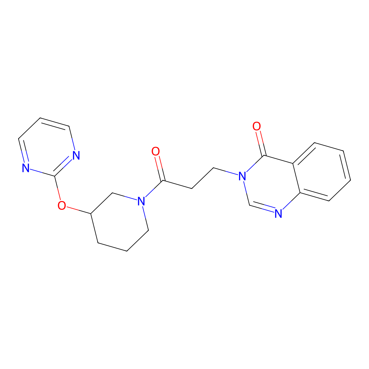 3-(3-oxo-3-(3-(pyrimidin-2-yloxy)piperidin-1-yl)propyl)quinazolin-4(3H)-one molecular structure, CAS 2034575-93-2