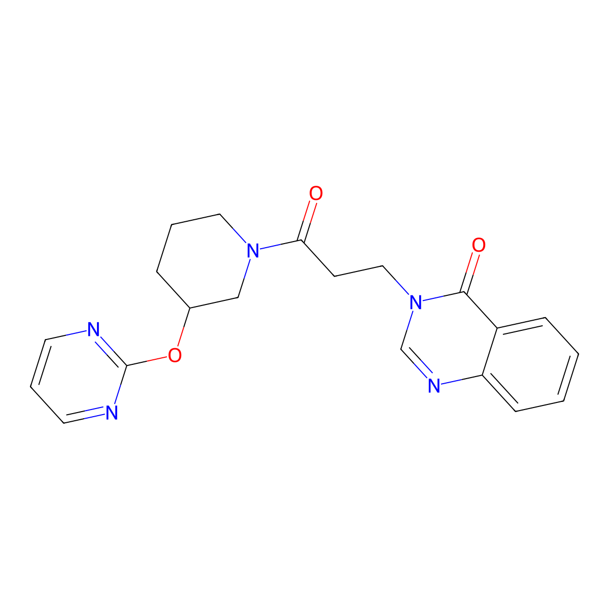 3-(3-oxo-3-(3-(pyrimidin-2-yloxy)piperidin-1-yl)propyl)quinazolin-4(3H)-one molecular structure, CAS 2034575-93-2