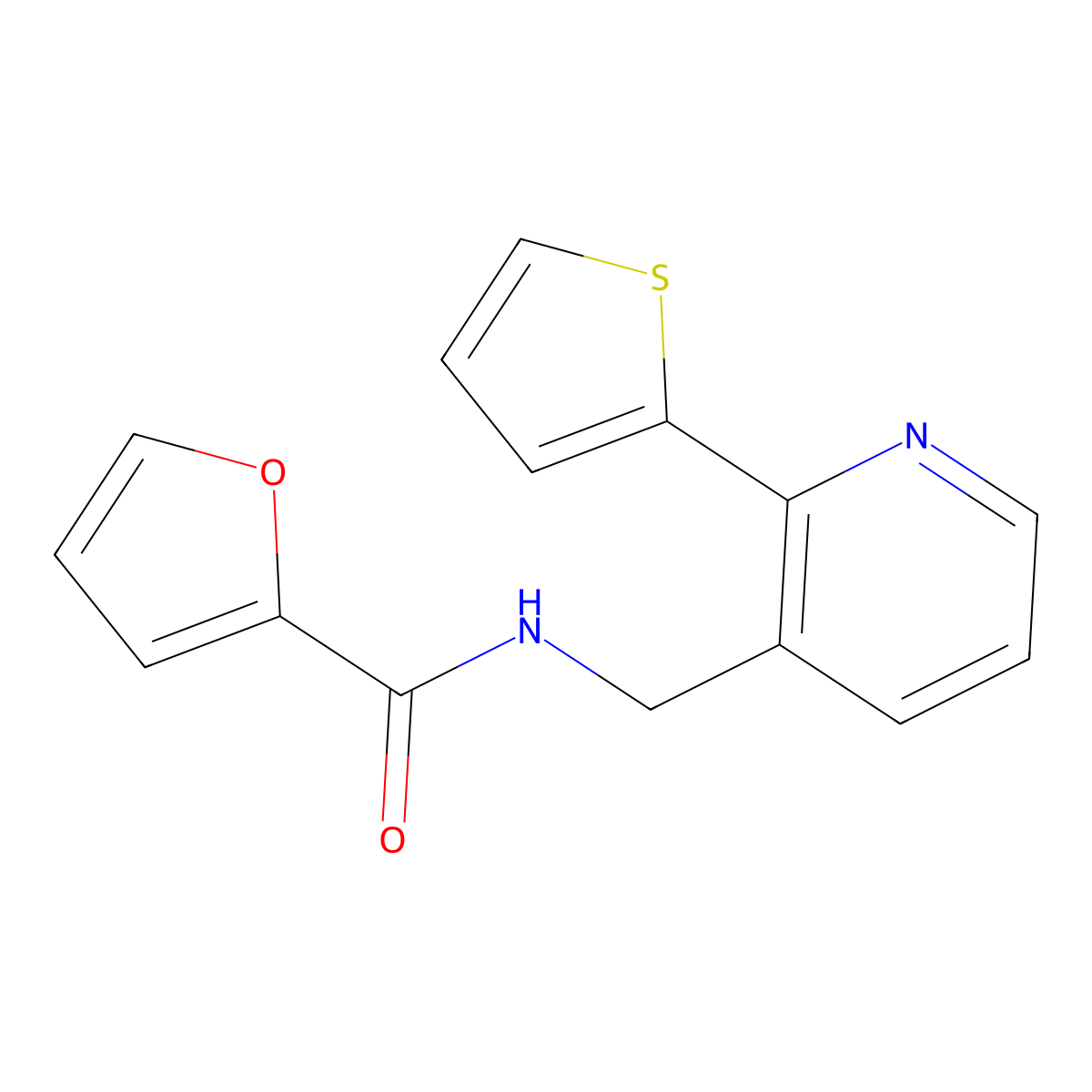 N-{[2-(thiophen-2-yl)pyridin-3-yl]methyl}furan-2-carboxamide molecular structure, CAS 2034576-12-8