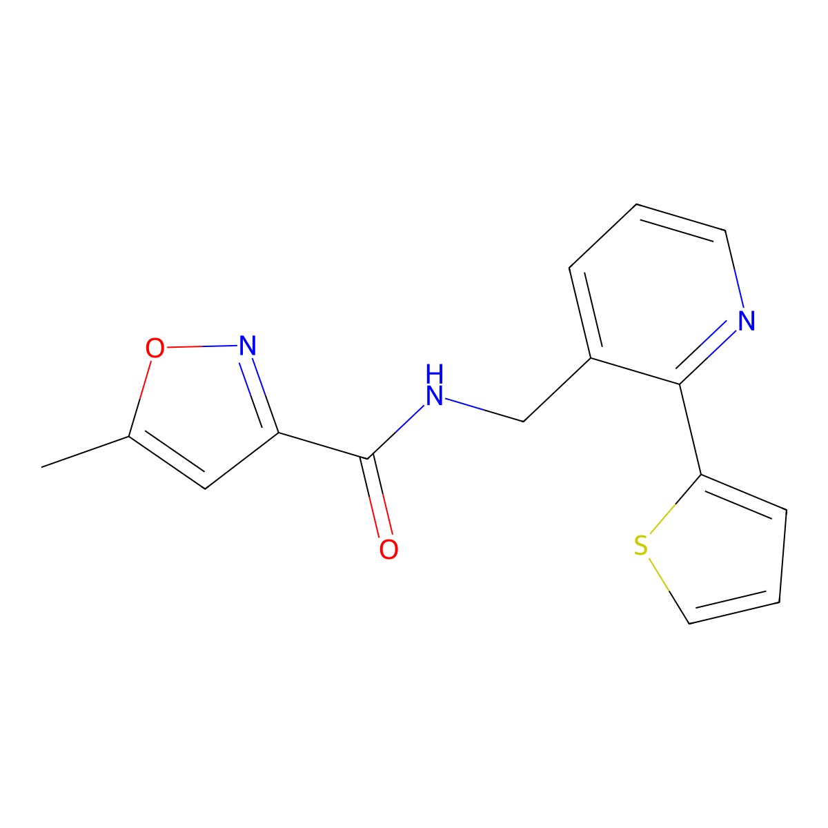 5-methyl-N-((2-(thiophen-2-yl)pyridin-3-yl)methyl)isoxazole-3-carboxamide molecular structure, CAS 2034576-16-2