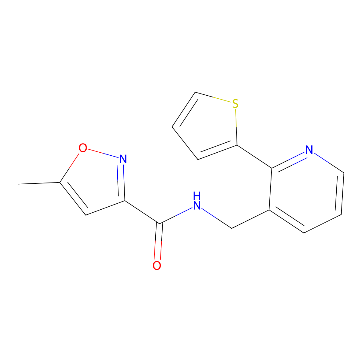 5-methyl-N-((2-(thiophen-2-yl)pyridin-3-yl)methyl)isoxazole-3-carboxamide molecular structure, CAS 2034576-16-2
