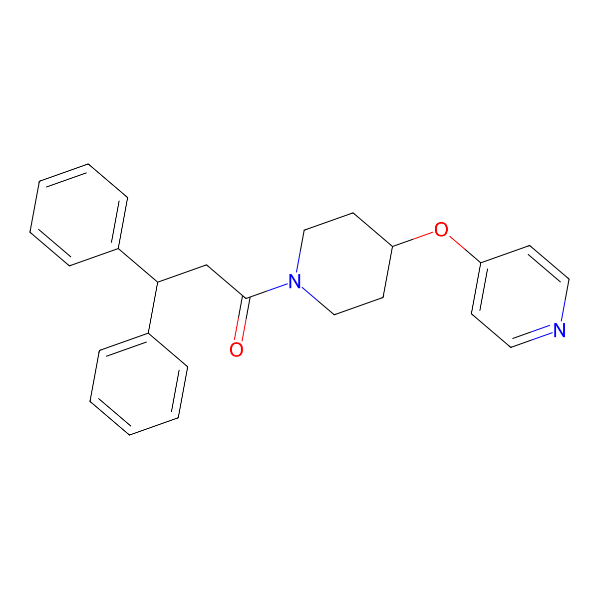 3,3-Diphenyl-1-[4-(pyridin-4-yloxy)piperidin-1-yl]propan-1-one molecular structure, CAS 2034576-46-8