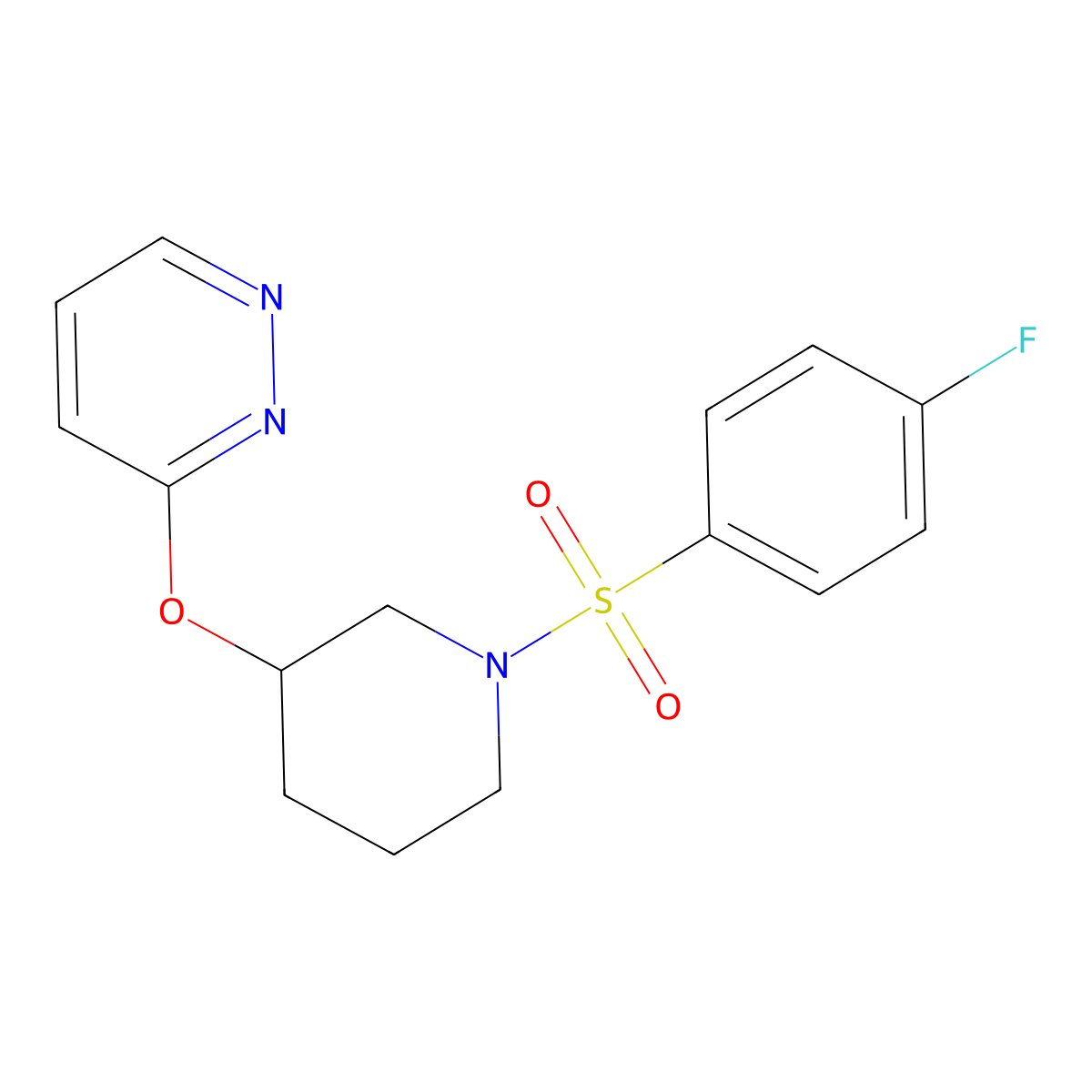 3-((1-((4-Fluorophenyl)sulfonyl)piperidin-3-yl)oxy)pyridazine molecular structure, CAS 2034576-51-5