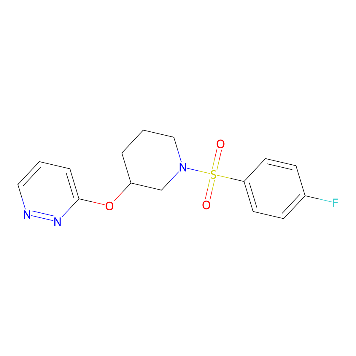 3-((1-((4-Fluorophenyl)sulfonyl)piperidin-3-yl)oxy)pyridazine molecular structure, CAS 2034576-51-5