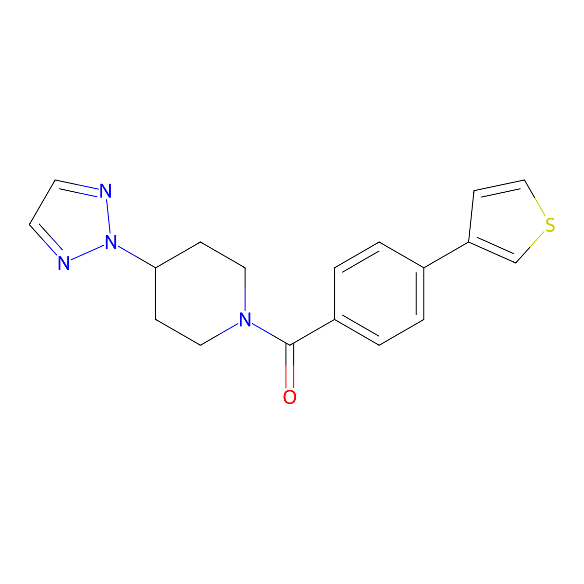 (4-(2H-1,2,3-triazol-2-yl)piperidin-1-yl)(4-(thiophen-3-yl)phenyl)methanone molecular structure, CAS 2034576-52-6
