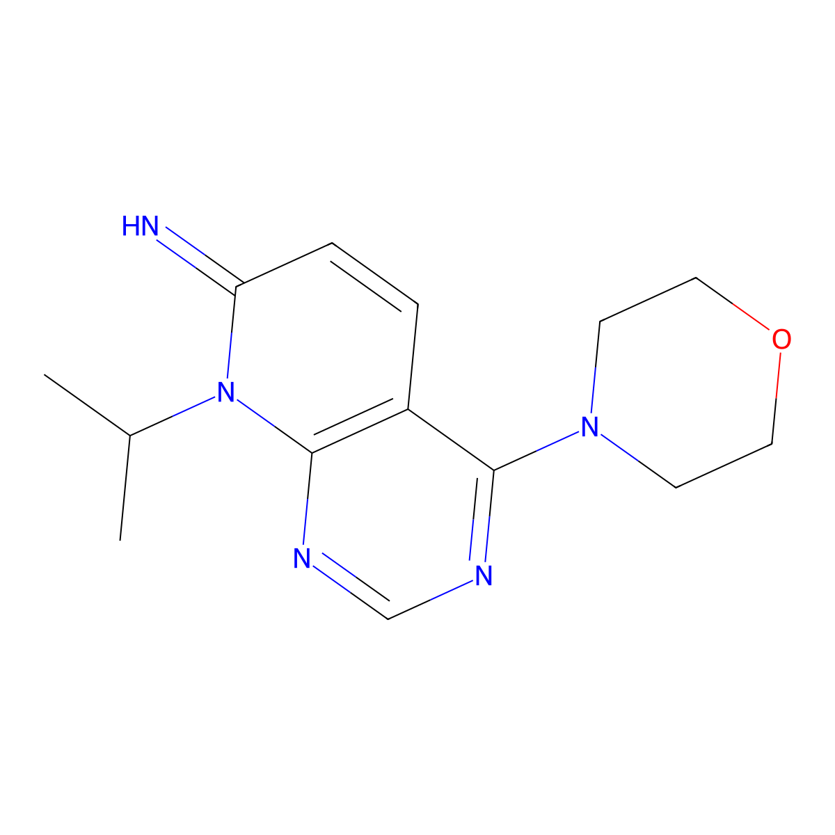 8-isopropyl-4-morpholinopyrido[2,3-d]pyrimidin-7(8H)-imine molecular structure, CAS 2034576-55-9