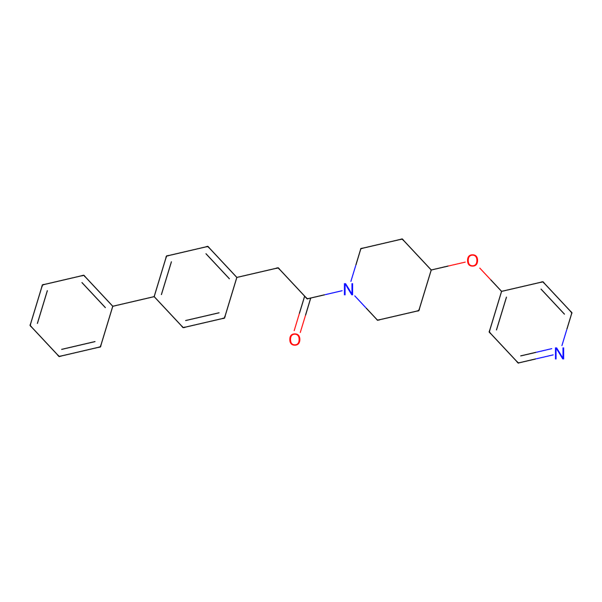 2-([1,1'-Biphenyl]-4-yl)-1-(4-(pyridin-4-yloxy)piperidin-1-yl)ethanone molecular structure, CAS 2034576-59-3