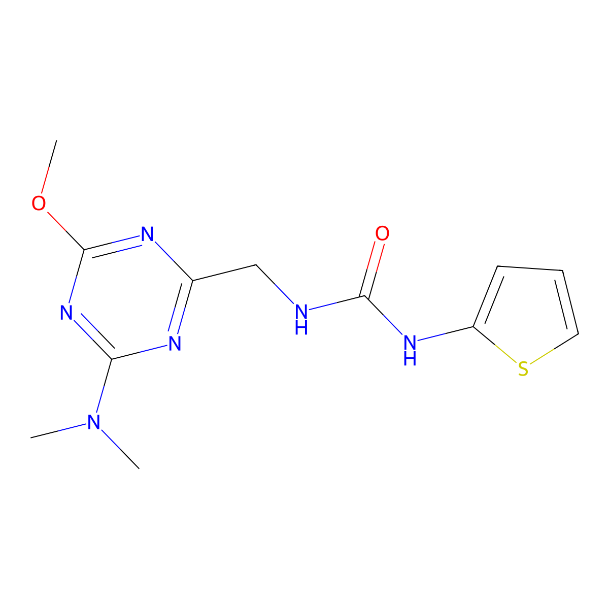 1-{[4-(Dimethylamino)-6-methoxy-1,3,5-triazin-2-yl]methyl}-3-(thiophen-2-yl)urea molecular structure, CAS 2034576-64-0