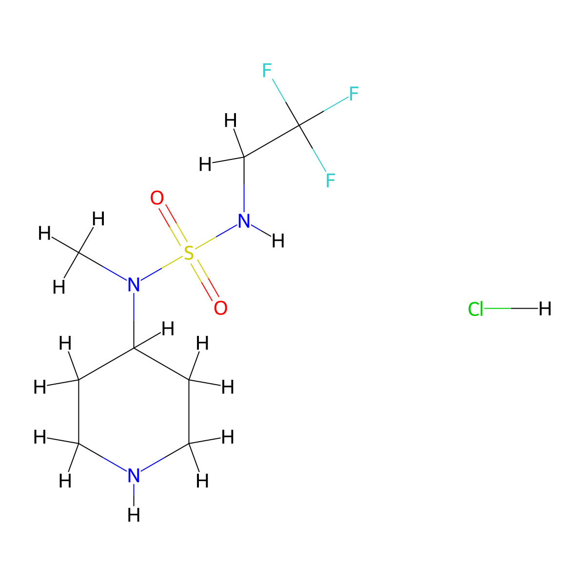 4-[Methyl(2,2,2-trifluoroethylsulfamoyl)amino]piperidine;hydrochloride molecular structure, CAS 2034576-79-7