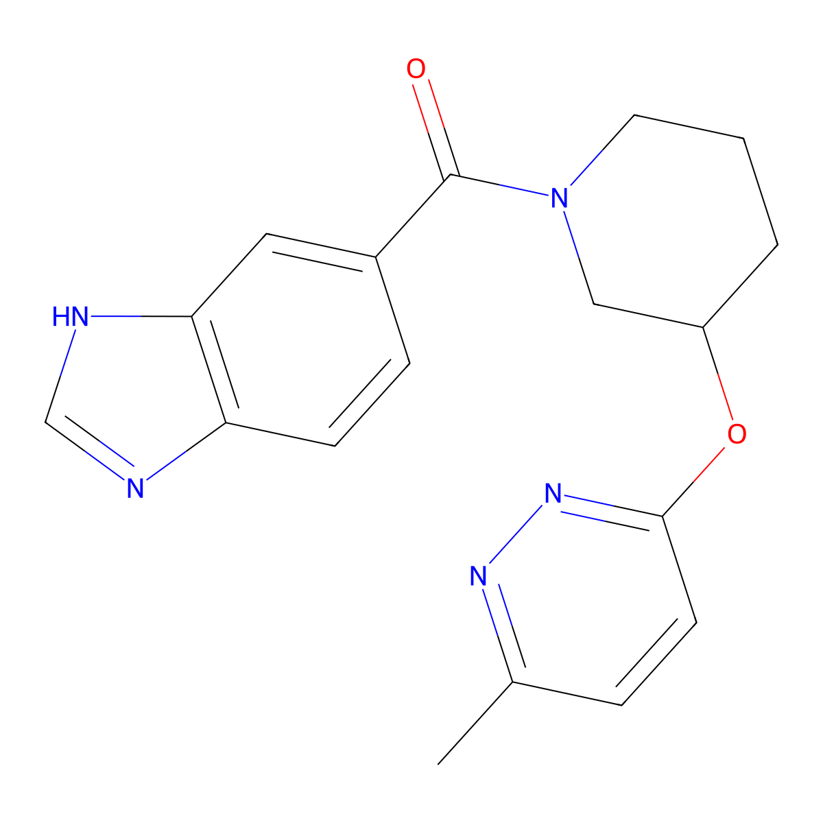 (1H-benzo[d]imidazol-5-yl)(3-((6-methylpyridazin-3-yl)oxy)piperidin-1-yl)methanone molecular structure, CAS 2034576-85-5