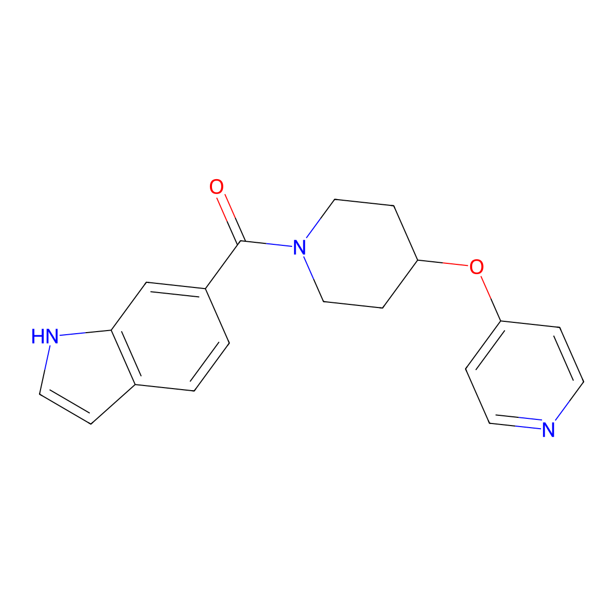 (1H-indol-6-yl)(4-(pyridin-4-yloxy)piperidin-1-yl)methanone molecular structure, CAS 2034576-86-6