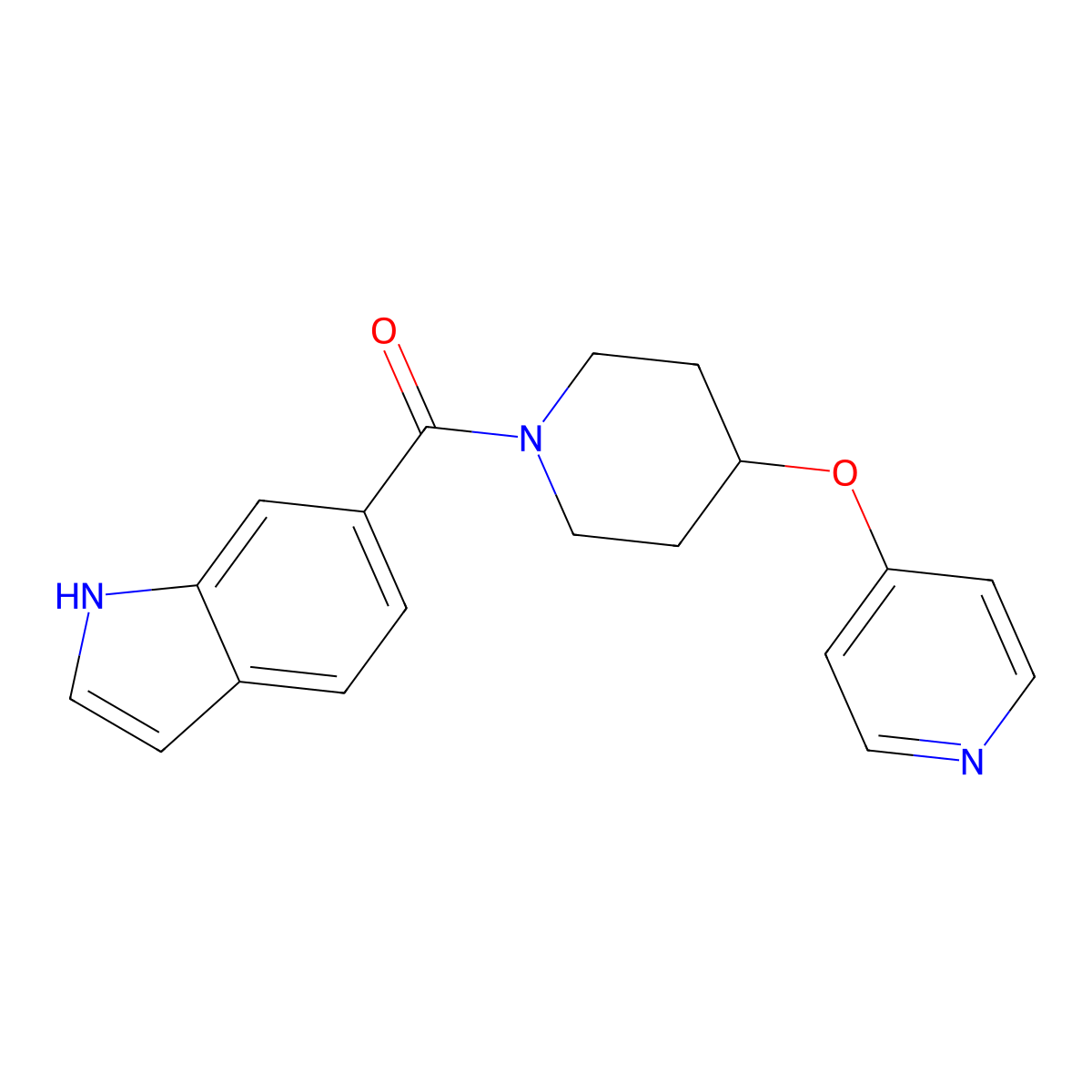 (1H-indol-6-yl)(4-(pyridin-4-yloxy)piperidin-1-yl)methanone molecular structure, CAS 2034576-86-6