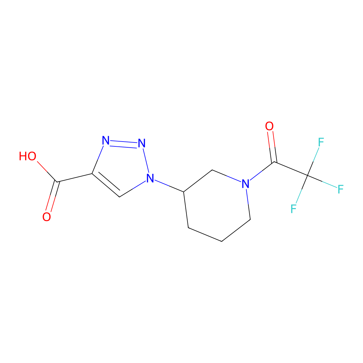 1-[1-(2,2,2-Trifluoroacetyl)piperidin-3-yl]-1H-1,2,3-triazole-4-carboxylic acid molecular structure, CAS 2034576-87-7