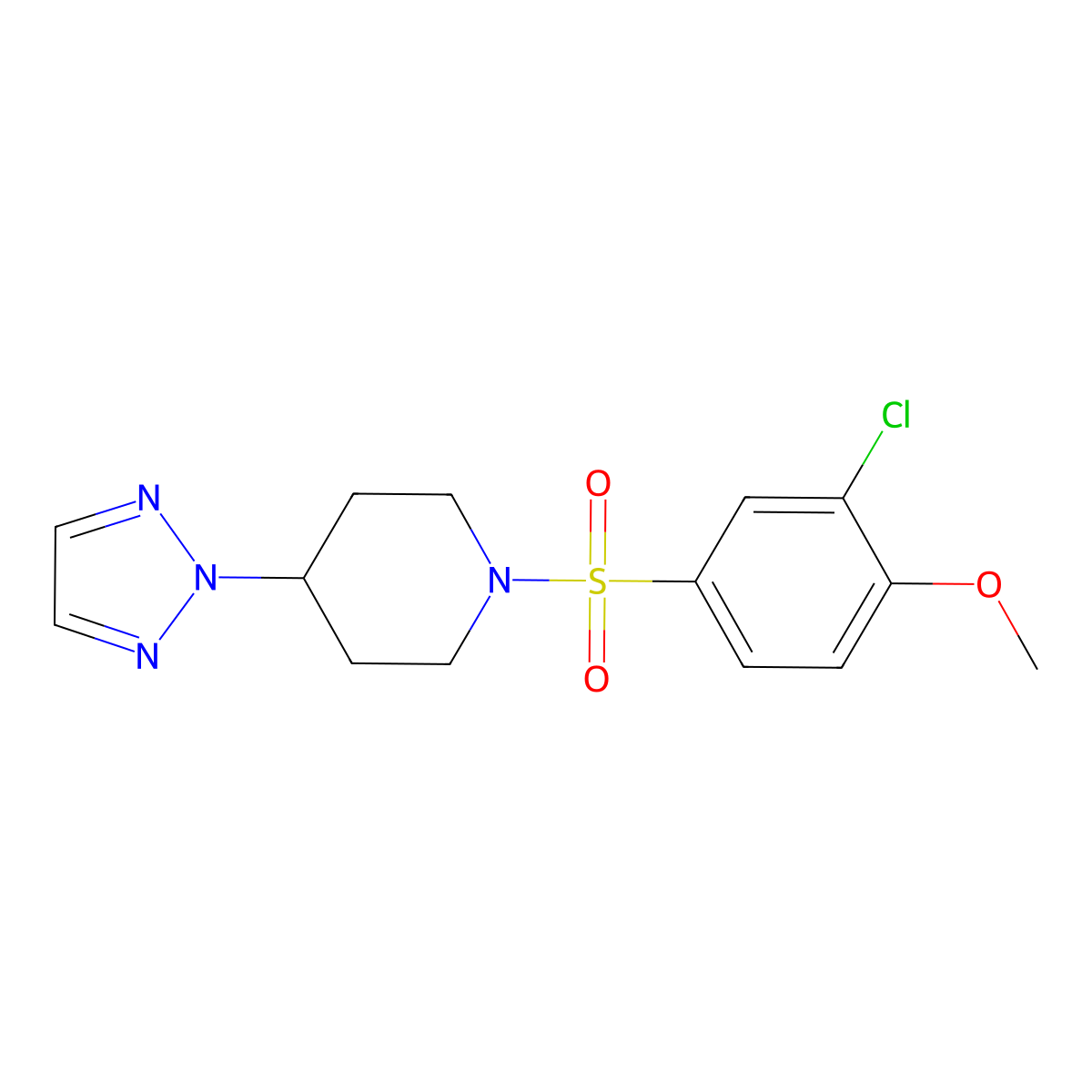 1-((3-chloro-4-methoxyphenyl)sulfonyl)-4-(2H-1,2,3-triazol-2-yl)piperidine molecular structure, CAS 2034577-03-0