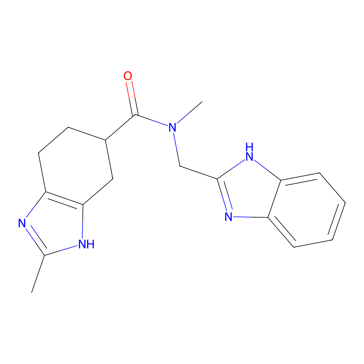 N-((1H-benzo[d]imidazol-2-yl)methyl)-N,2-dimethyl-4,5,6,7-tetrahydro-1H-benzo[d]imidazole-5-carboxamide molecular structure, CAS 2034577-04-1