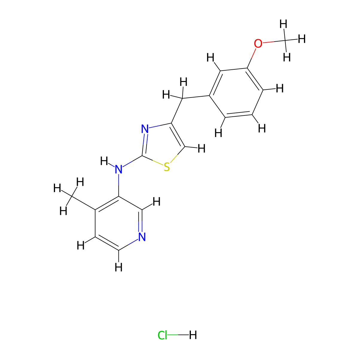 4-(3-methoxybenzyl)-N-(4-methylpyridin-3-yl)thiazol-2-amine hydrochloride molecular structure, CAS 2034577-10-9