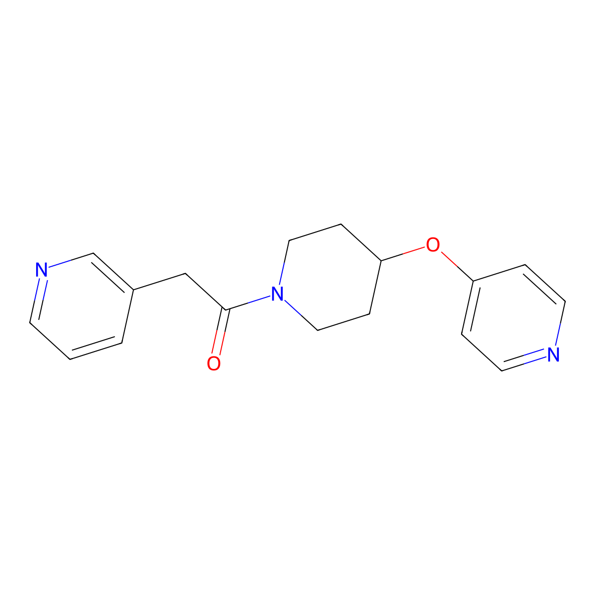 2-(Pyridin-3-yl)-1-(4-(pyridin-4-yloxy)piperidin-1-yl)ethanone molecular structure, CAS 2034577-18-7