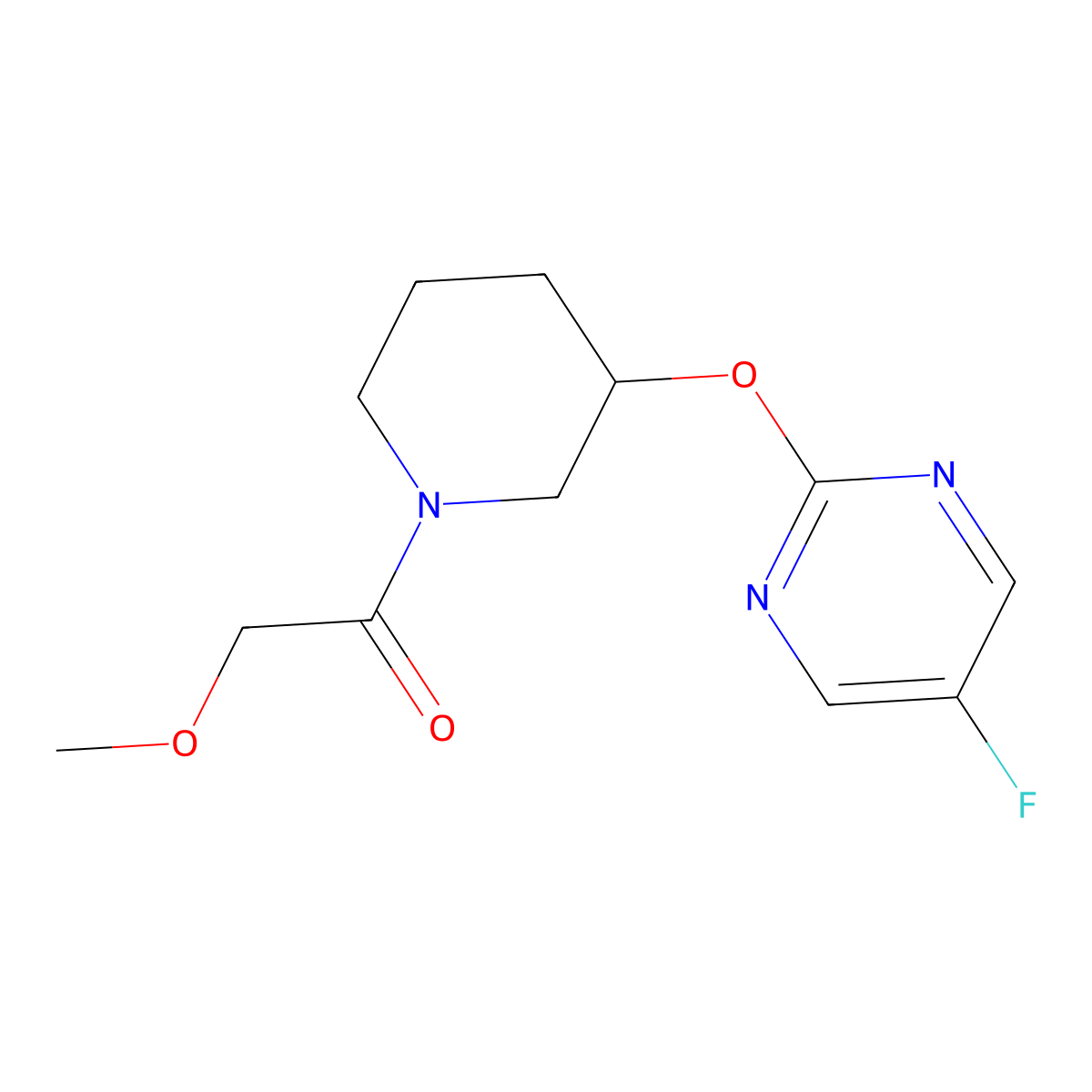 1-(3-((5-Fluoropyrimidin-2-yl)oxy)piperidin-1-yl)-2-methoxyethanone molecular structure, CAS 2034577-24-5