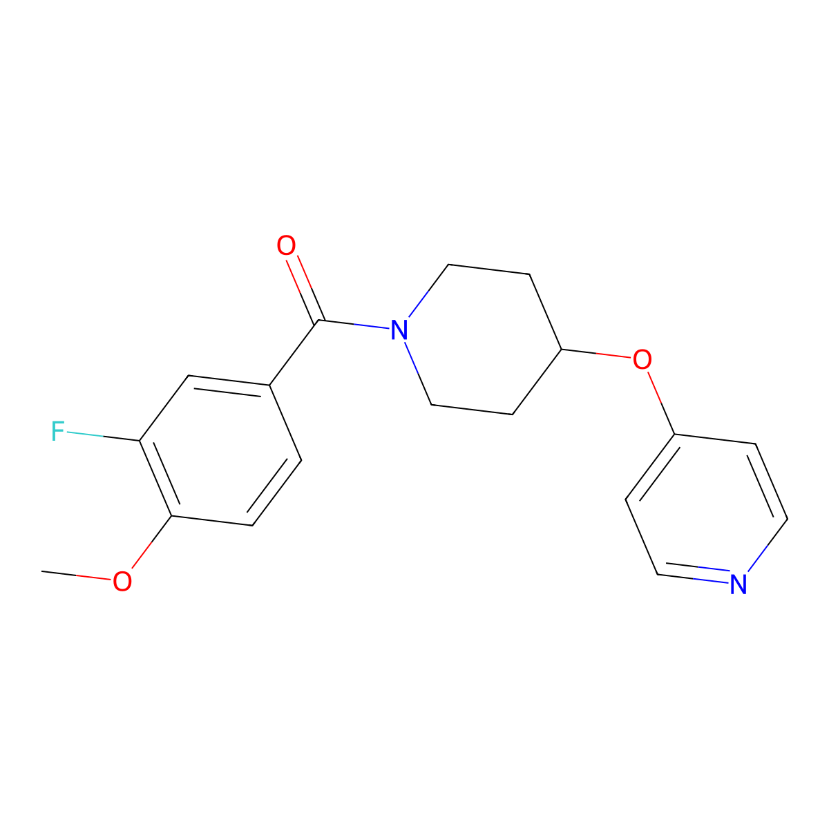 (3-Fluoro-4-methoxyphenyl)(4-(pyridin-4-yloxy)piperidin-1-yl)methanone molecular structure, CAS 2034577-32-5
