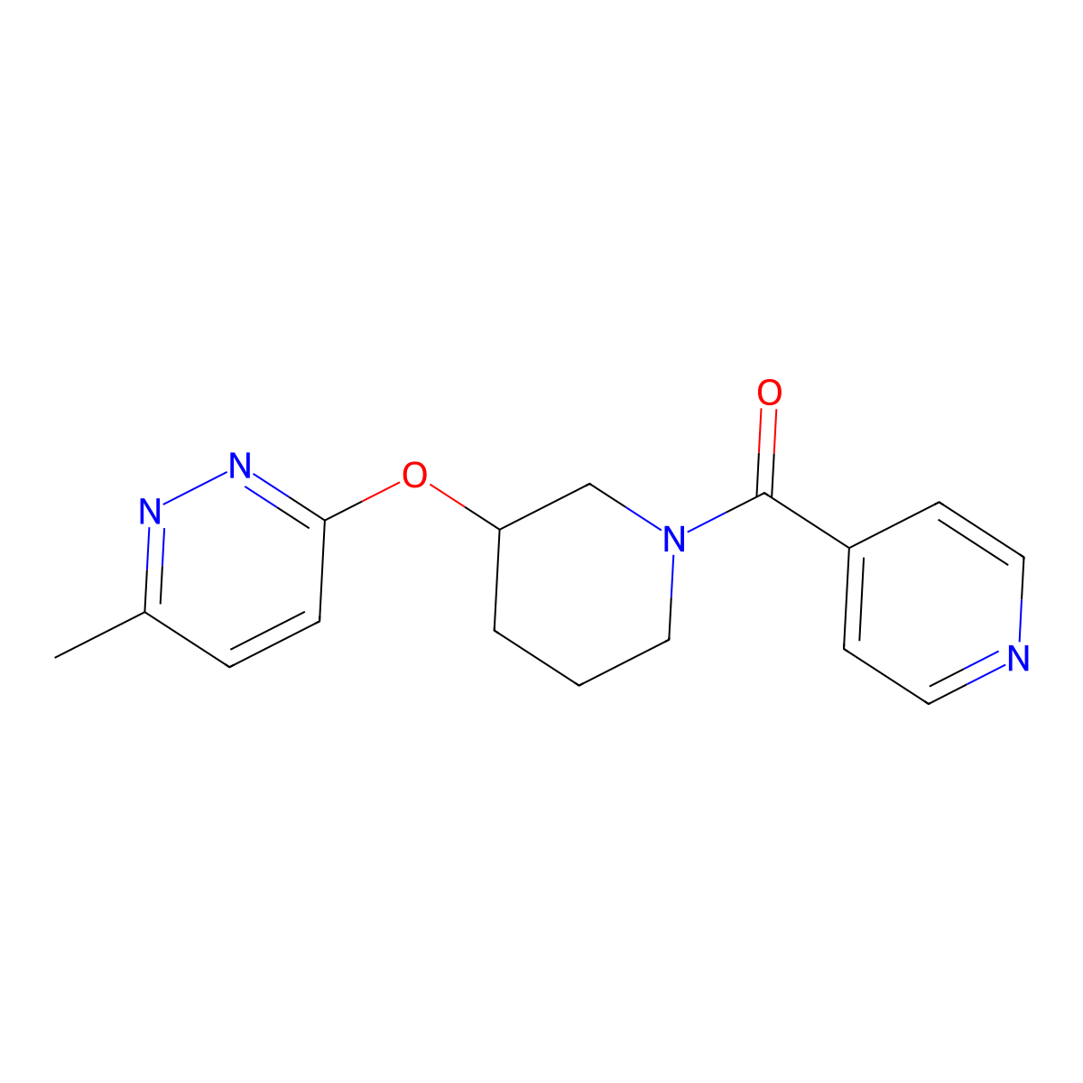 (3-((6-Methylpyridazin-3-yl)oxy)piperidin-1-yl)(pyridin-4-yl)methanone molecular structure, CAS 2034577-43-8