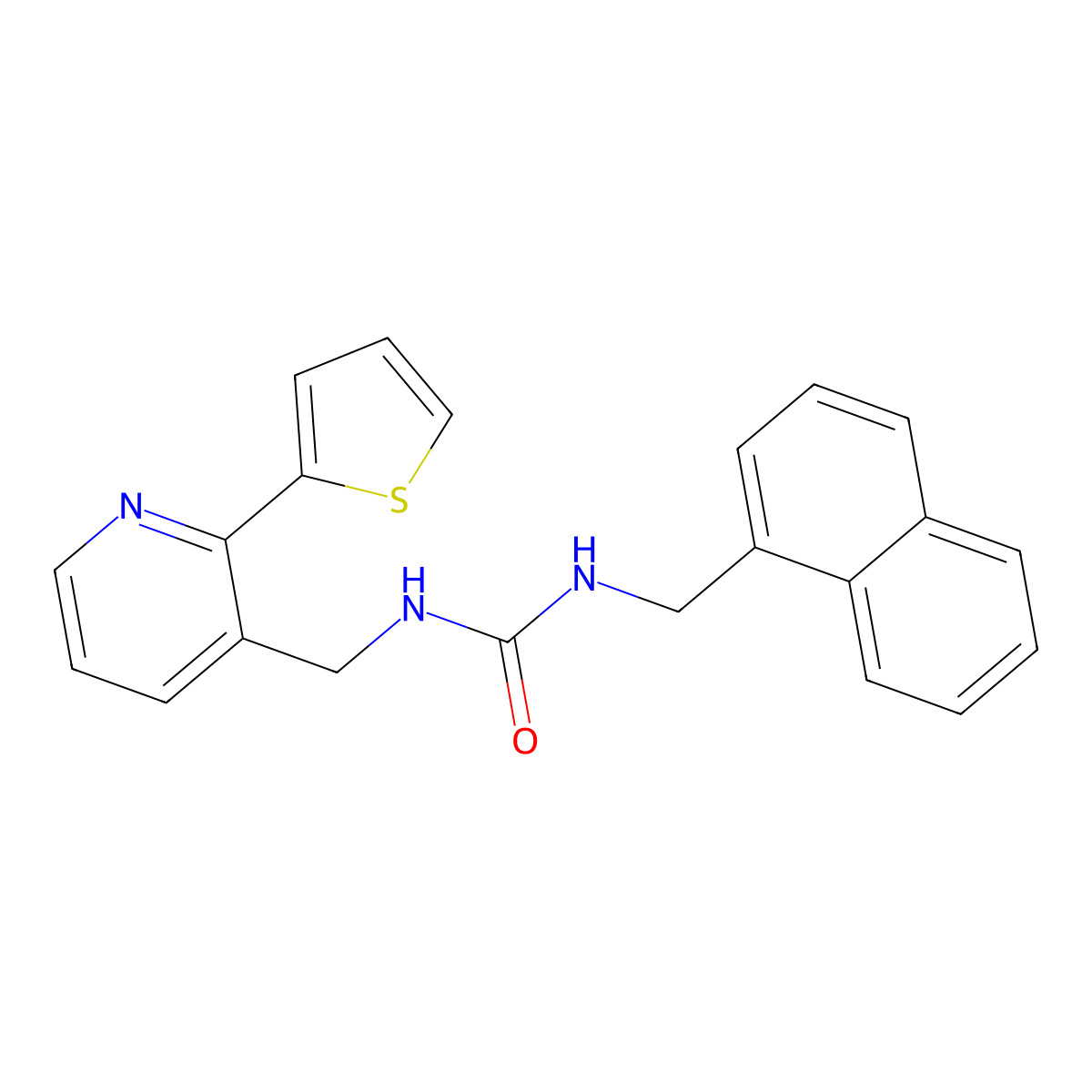 1-(Naphthalen-1-ylmethyl)-3-((2-(thiophen-2-yl)pyridin-3-yl)methyl)urea molecular structure, CAS 2034577-55-2