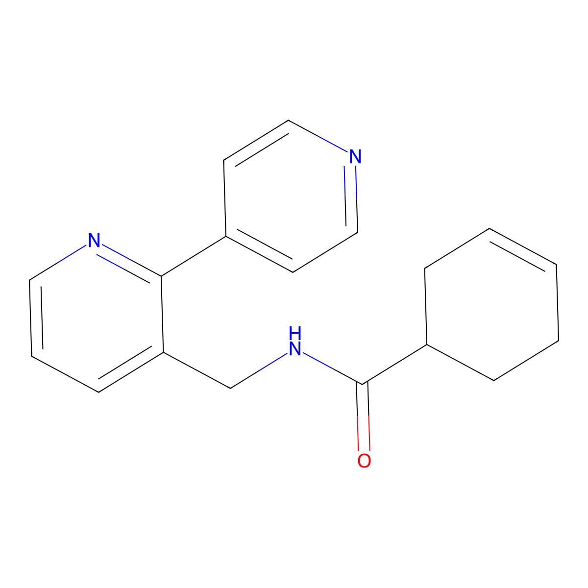 N-([2,4'-bipyridin]-3-ylmethyl)cyclohex-3-enecarboxamide molecular structure, CAS 2034577-56-3