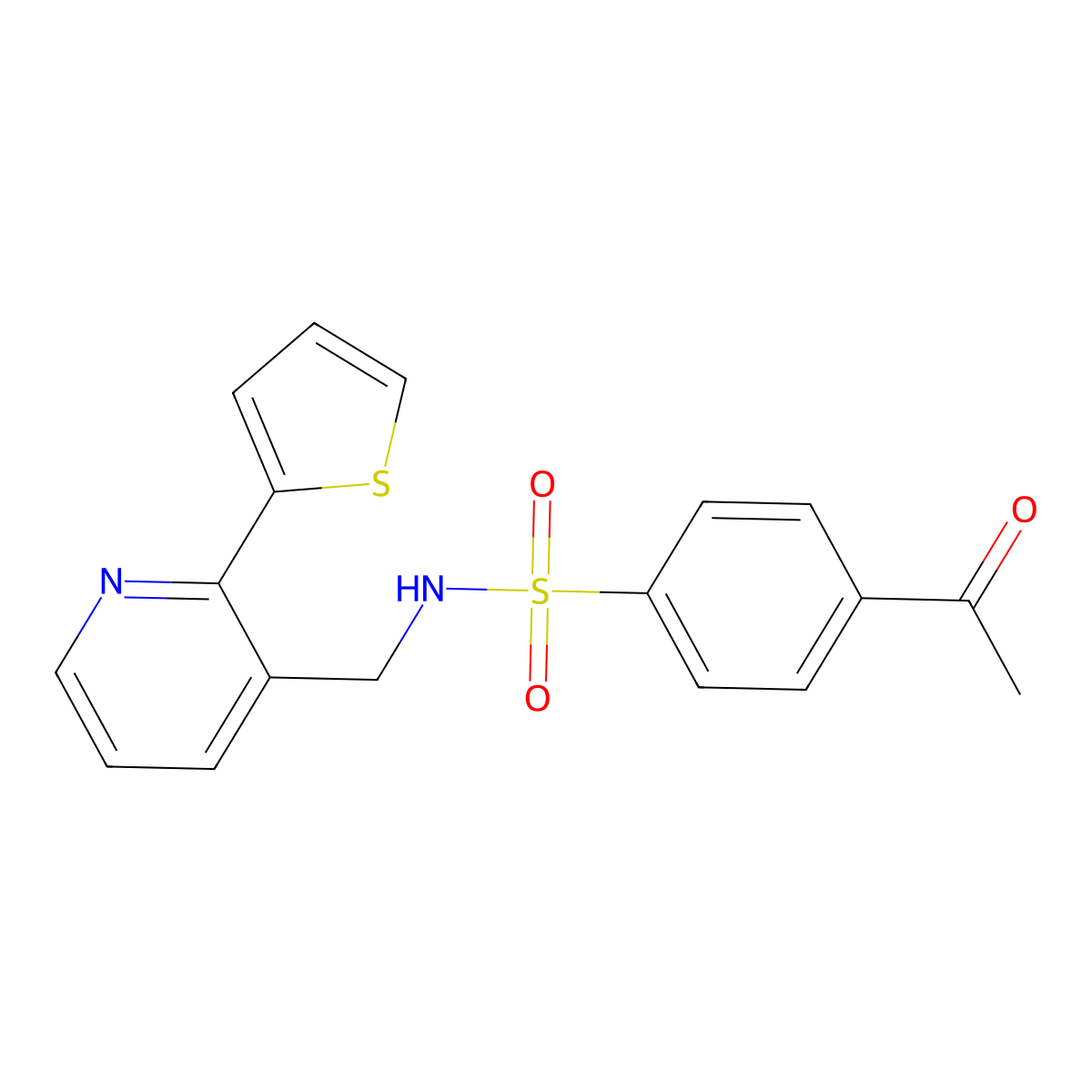 4-acetyl-N-((2-(thiophen-2-yl)pyridin-3-yl)methyl)benzenesulfonamide molecular structure, CAS 2034577-64-3