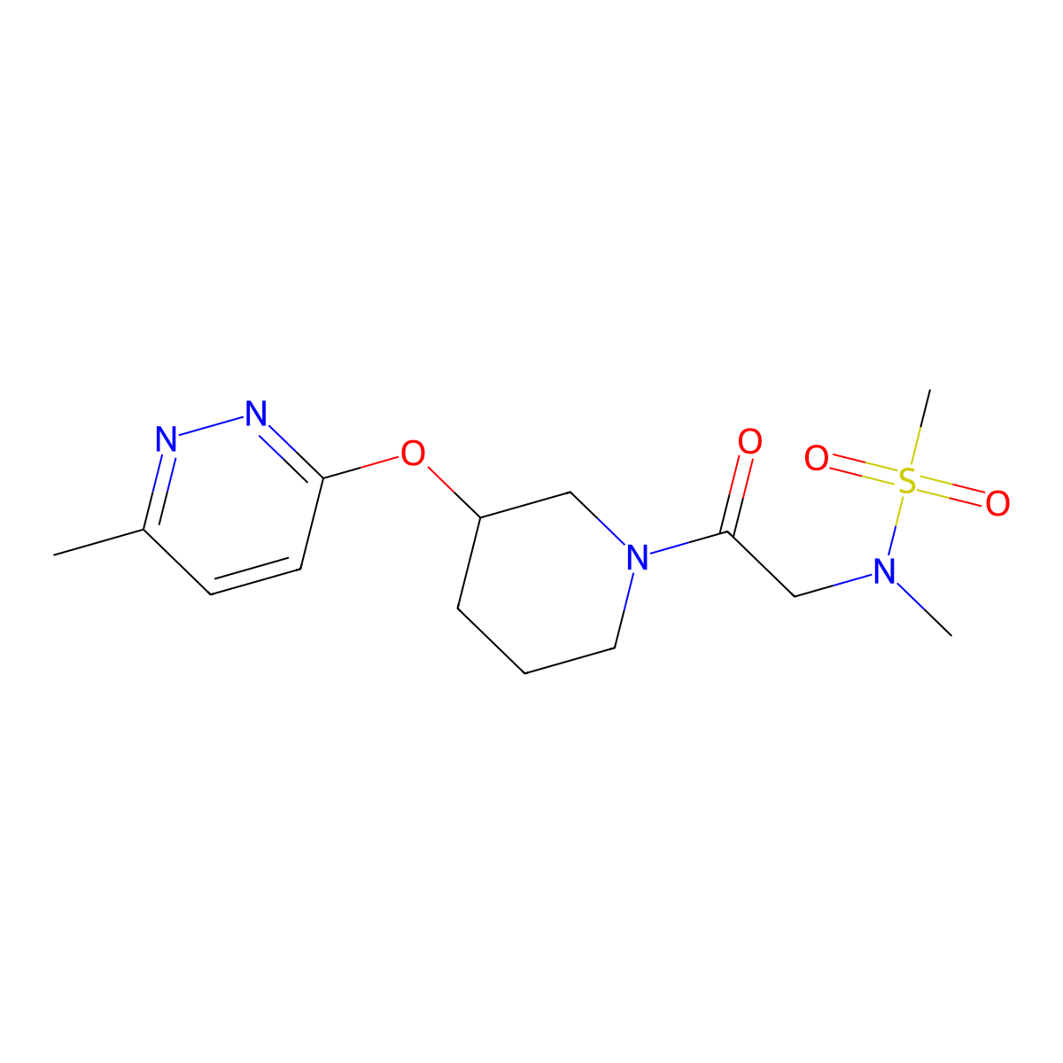 N-methyl-N-(2-{3-[(6-methylpyridazin-3-yl)oxy]piperidin-1-yl}-2-oxoethyl)methanesulfonamide molecular structure, CAS 2034577-65-4