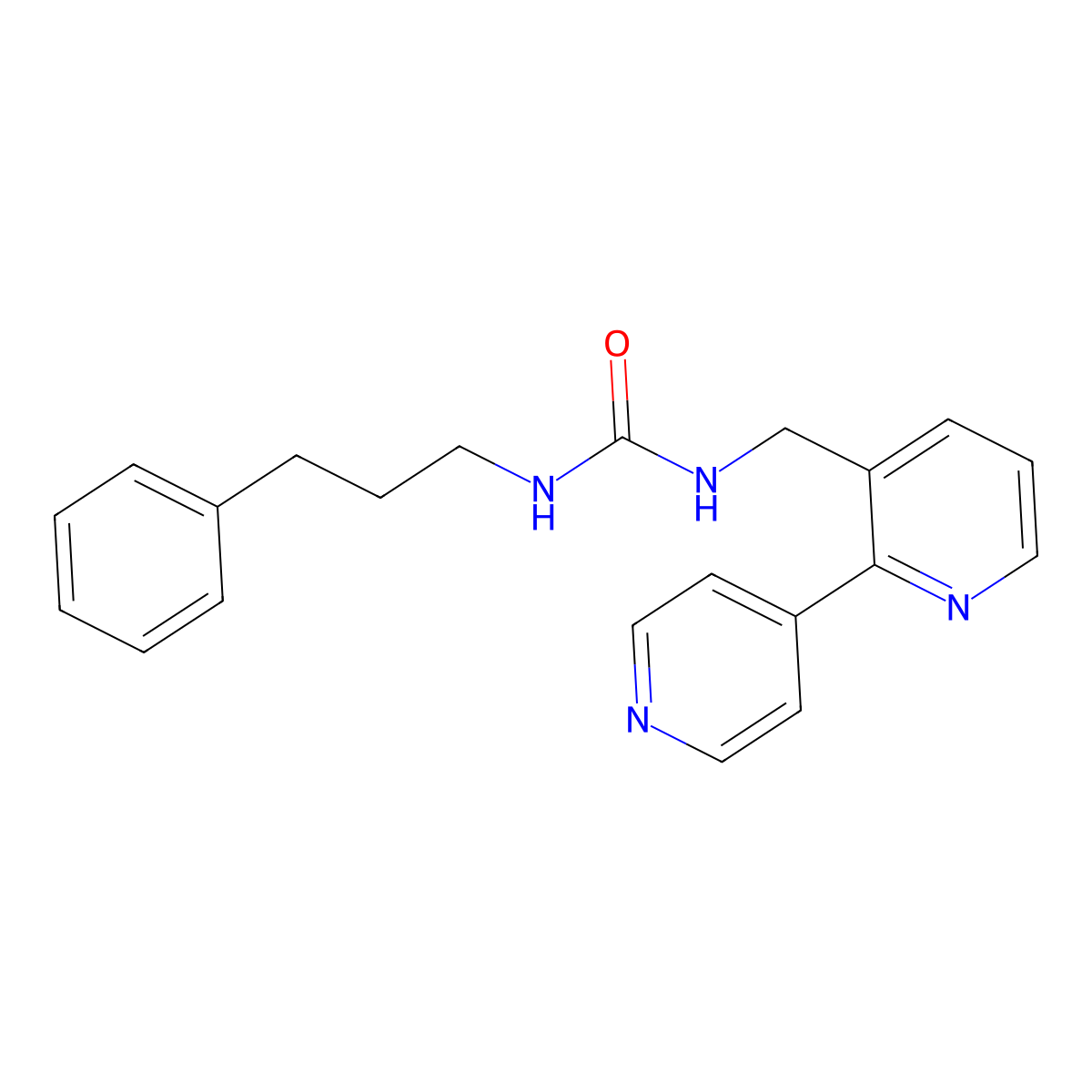 1-([2,4'-Bipyridin]-3-ylmethyl)-3-(3-phenylpropyl)urea molecular structure, CAS 2034577-92-7
