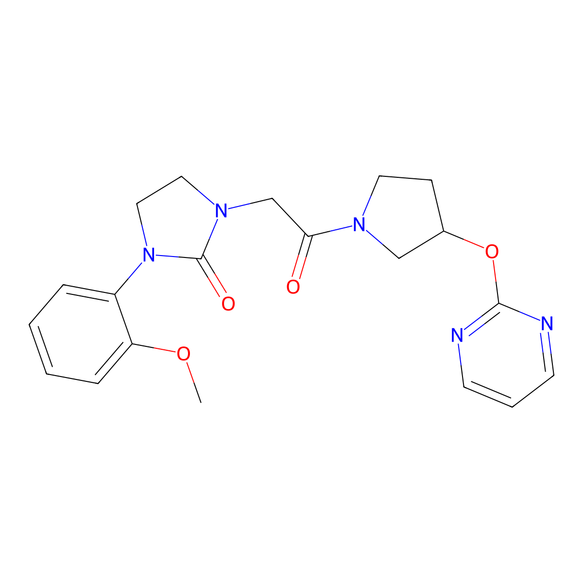 1-(2-Methoxyphenyl)-3-{2-oxo-2-[3-(pyrimidin-2-yloxy)pyrrolidin-1-yl]ethyl}imidazolidin-2-one molecular structure, CAS 2034577-93-8