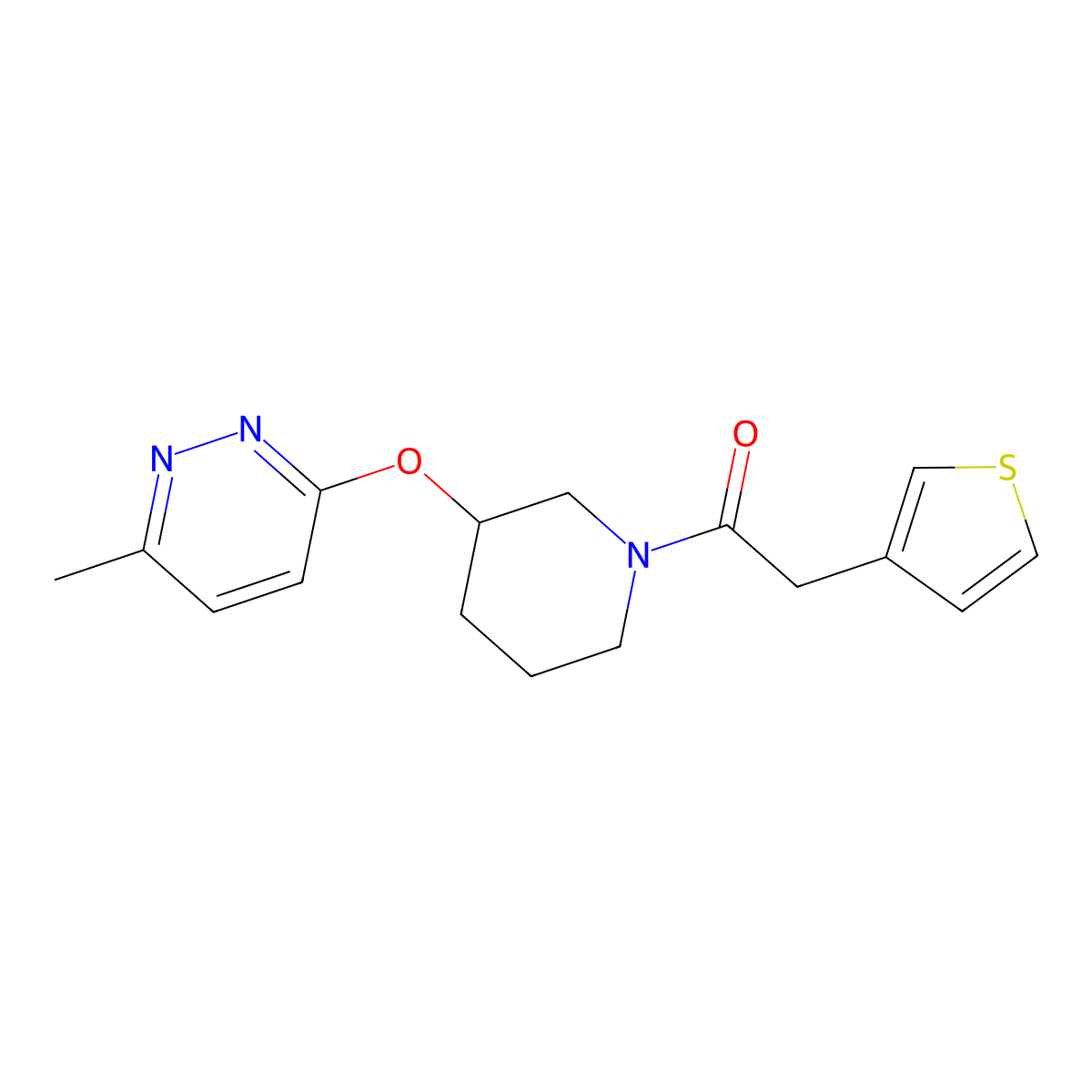 1-(3-((6-Methylpyridazin-3-yl)oxy)piperidin-1-yl)-2-(thiophen-3-yl)ethanone molecular structure, CAS 2034578-05-5