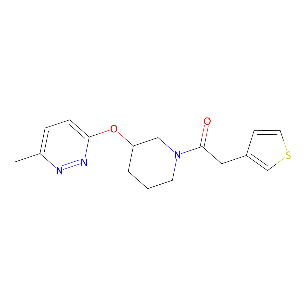 1-(3-((6-Methylpyridazin-3-yl)oxy)piperidin-1-yl)-2-(thiophen-3-yl)ethanone molecular structure, CAS 2034578-05-5