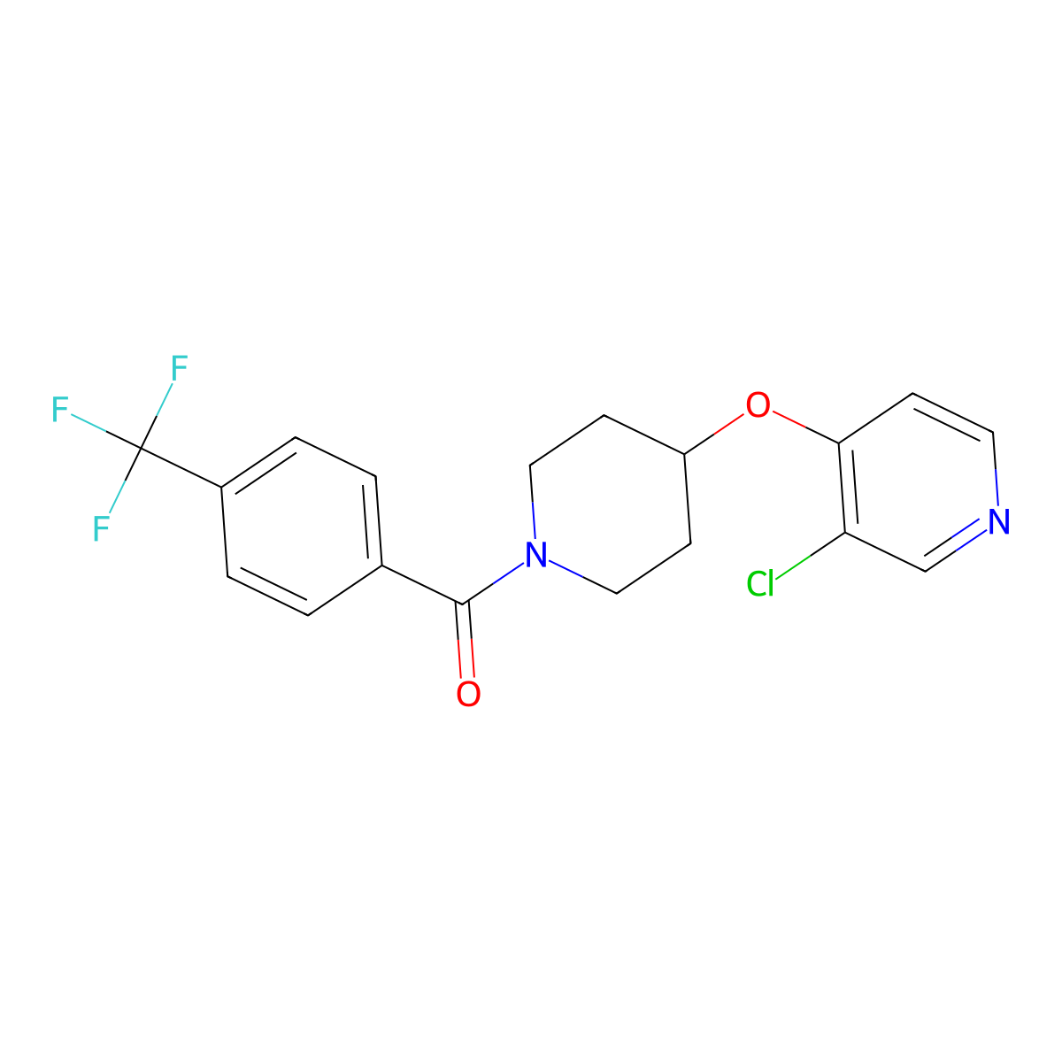 (4-((3-Chloropyridin-4-yl)oxy)piperidin-1-yl)(4-(trifluoromethyl)phenyl)methanone molecular structure, CAS 2034578-06-6