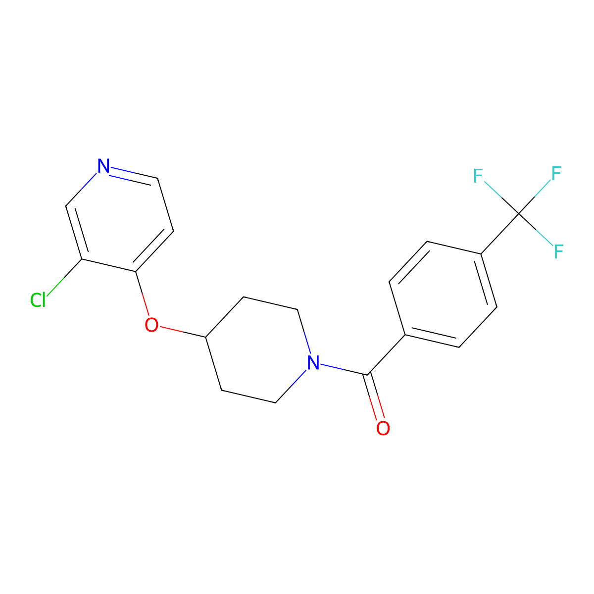 (4-((3-Chloropyridin-4-yl)oxy)piperidin-1-yl)(4-(trifluoromethyl)phenyl)methanone molecular structure, CAS 2034578-06-6