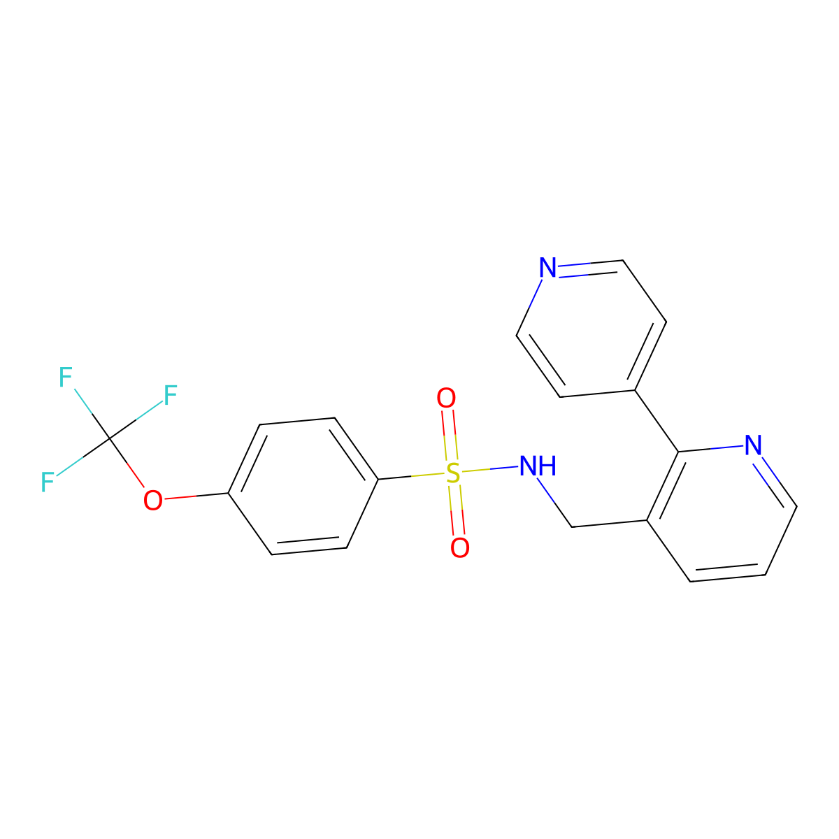 N-([2,4'-bipyridin]-3-ylmethyl)-4-(trifluoromethoxy)benzenesulfonamide molecular structure, CAS 2034578-10-2