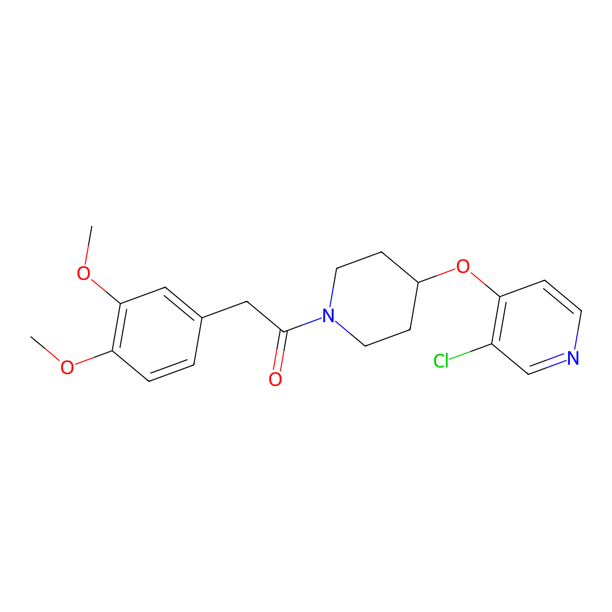 1-(4-((3-Chloropyridin-4-yl)oxy)piperidin-1-yl)-2-(3,4-dimethoxyphenyl)ethanone molecular structure, CAS 2034578-11-3