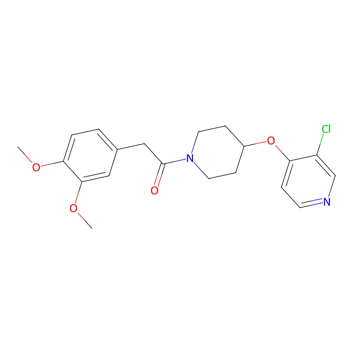 1-(4-((3-Chloropyridin-4-yl)oxy)piperidin-1-yl)-2-(3,4-dimethoxyphenyl)ethanone molecular structure, CAS 2034578-11-3