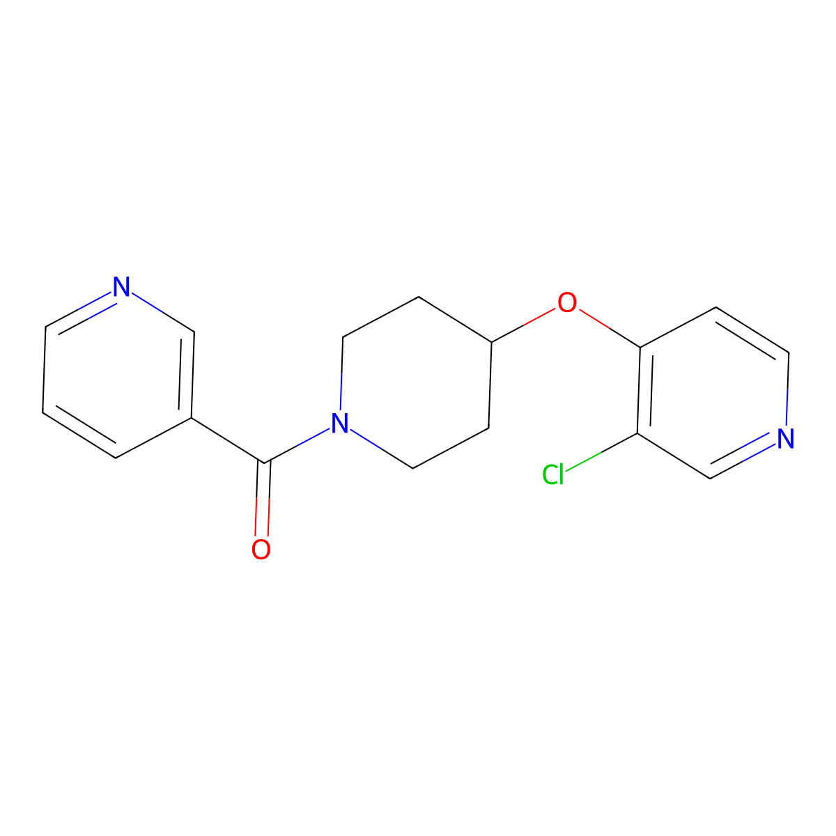 (4-((3-Chloropyridin-4-yl)oxy)piperidin-1-yl)(pyridin-3-yl)methanone molecular structure, CAS 2034578-16-8