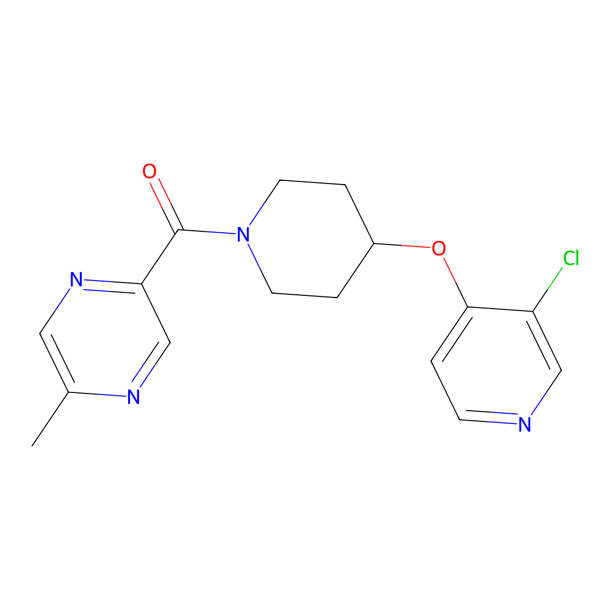 (4-((3-Chloropyridin-4-yl)oxy)piperidin-1-yl)(5-methylpyrazin-2-yl)methanone molecular structure, CAS 2034578-36-2