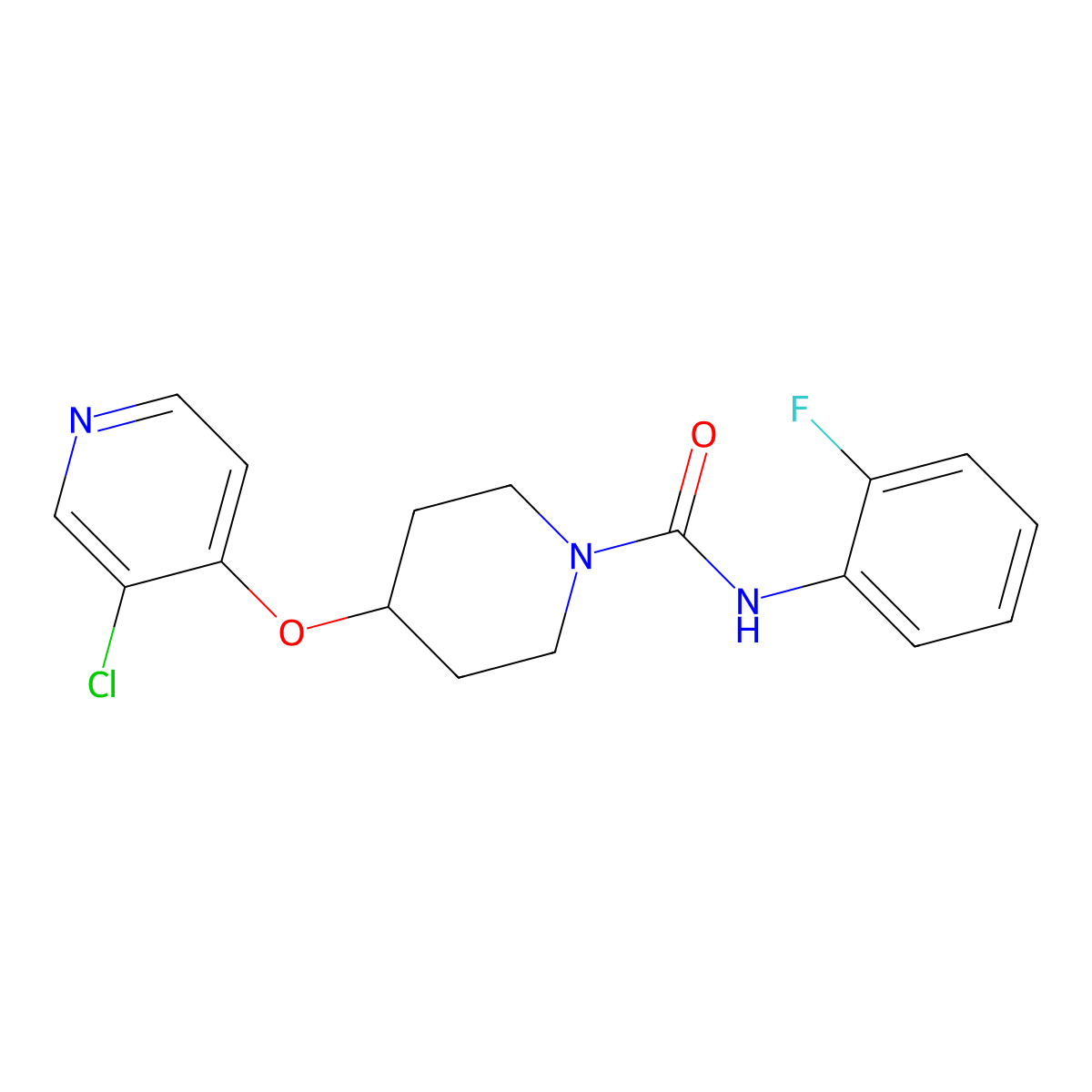 4-((3-chloropyridin-4-yl)oxy)-N-(2-fluorophenyl)piperidine-1-carboxamide molecular structure, CAS 2034578-47-5