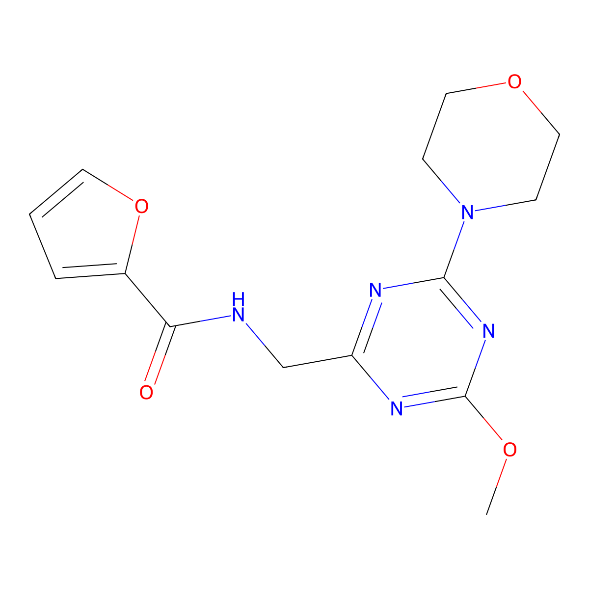 N-((4-methoxy-6-morpholino-1,3,5-triazin-2-yl)methyl)furan-2-carboxamide molecular structure, CAS 2034578-51-1