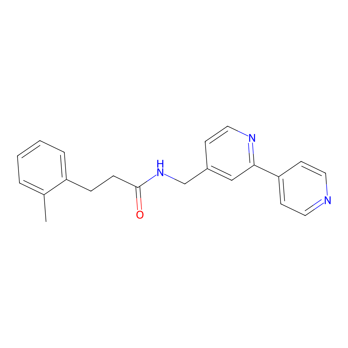 N-({[2,4'-bipyridine]-4-yl}methyl)-3-(2-methylphenyl)propanamide molecular structure, CAS 2034578-70-4
