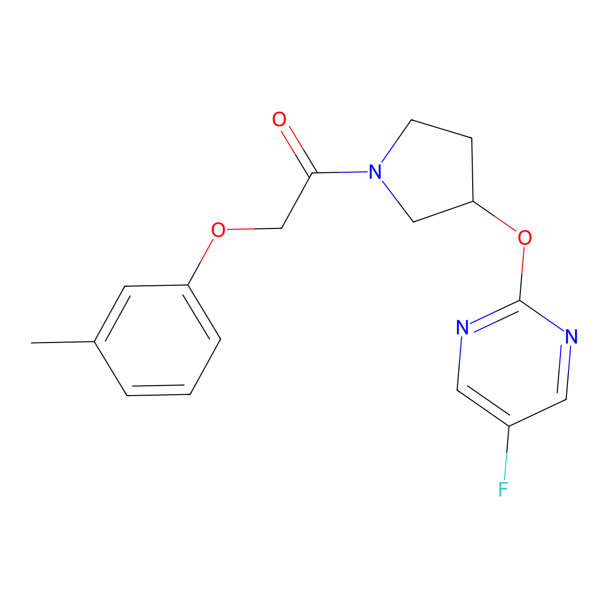 1-(3-((5-Fluoropyrimidin-2-yl)oxy)pyrrolidin-1-yl)-2-(m-tolyloxy)ethanone molecular structure, CAS 2034578-71-5