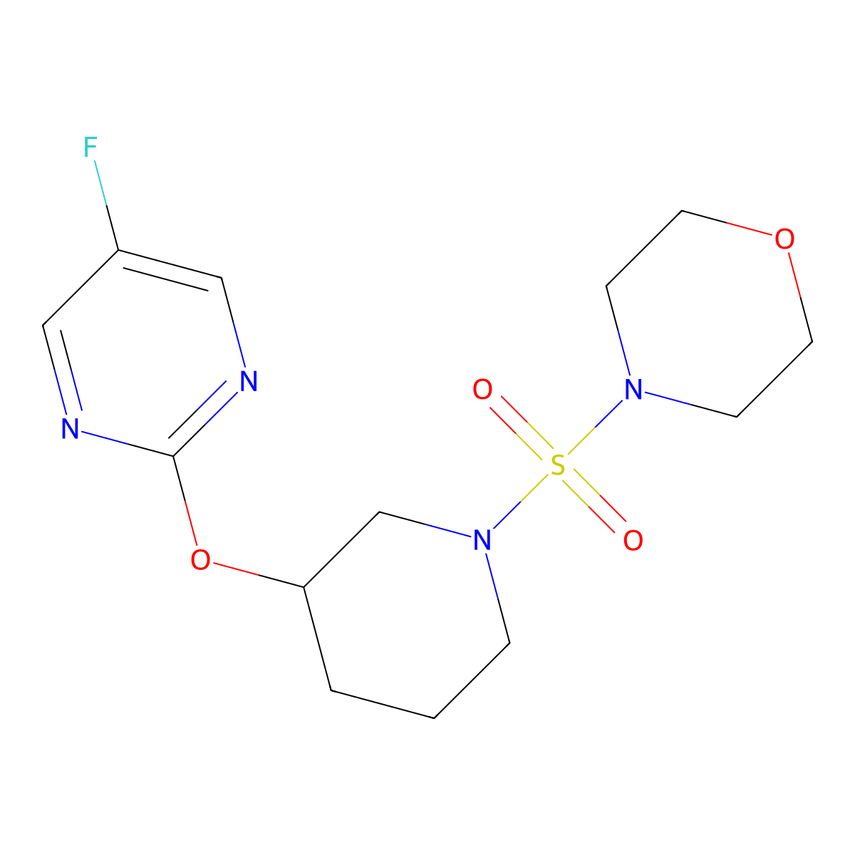 4-({3-[(5-Fluoropyrimidin-2-yl)oxy]piperidin-1-yl}sulfonyl)morpholine molecular structure, CAS 2034578-79-3