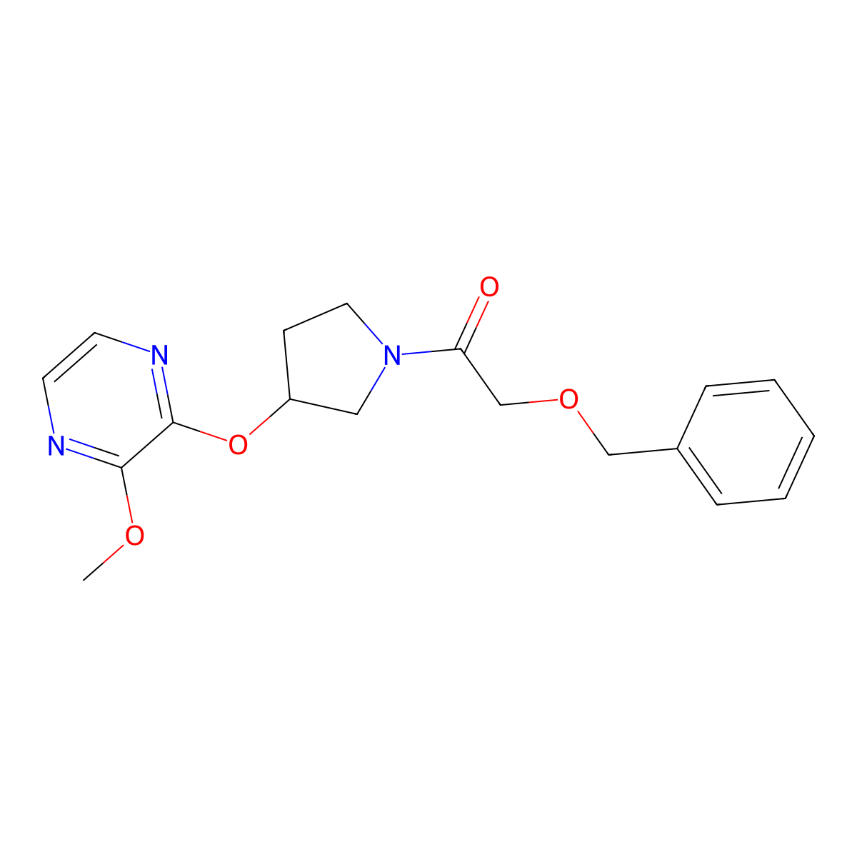 2-(Benzyloxy)-1-(3-((3-methoxypyrazin-2-yl)oxy)pyrrolidin-1-yl)ethanone molecular structure, CAS 2034578-82-8