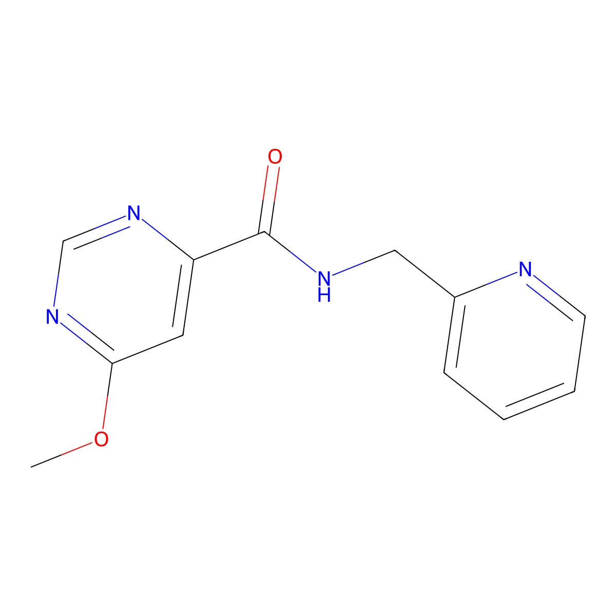 6-methoxy-N-(pyridin-2-ylmethyl)pyrimidine-4-carboxamide molecular structure, CAS 2034578-85-1