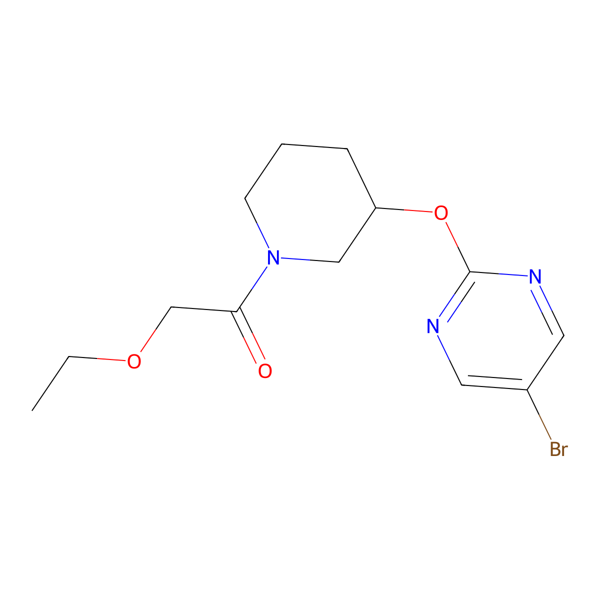 1-(3-((5-Bromopyrimidin-2-yl)oxy)piperidin-1-yl)-2-ethoxyethanone molecular structure, CAS 2034578-88-4